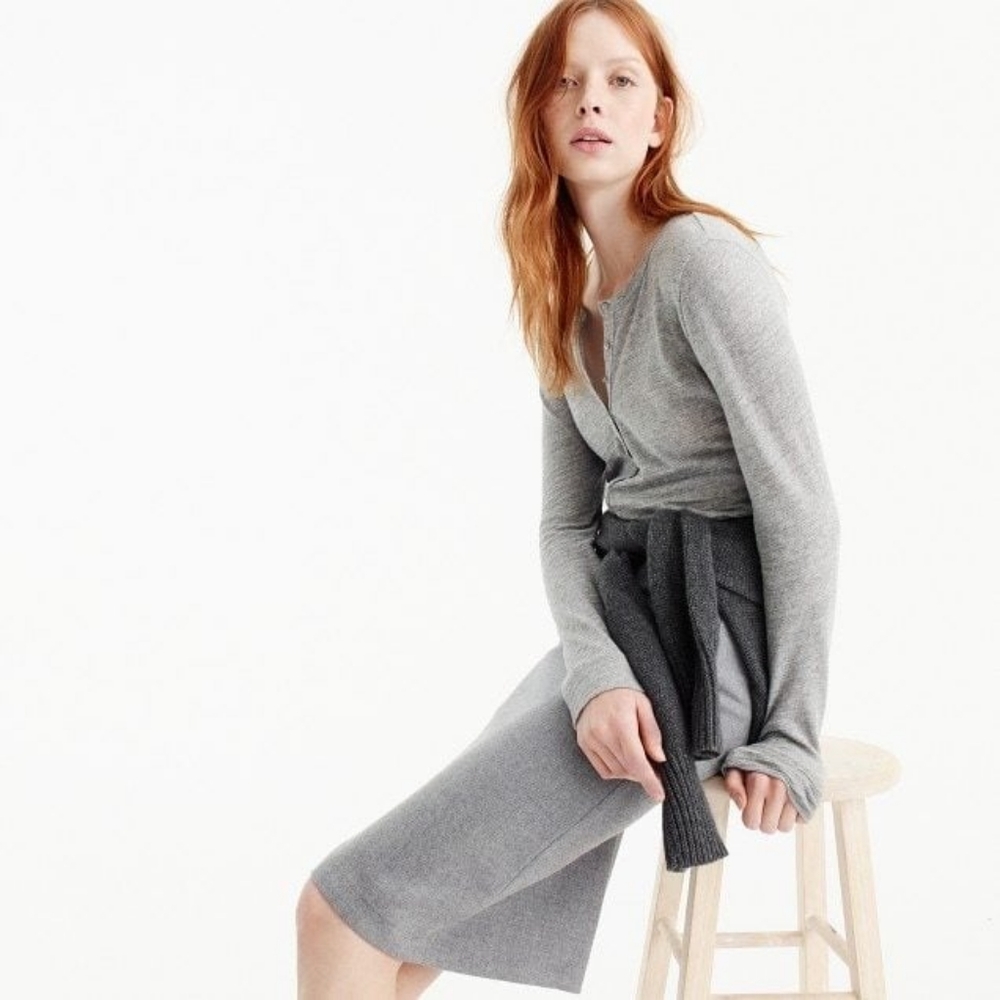 J. Crew No 2 Pencil Skirt In Double Serge Wool Gray 00